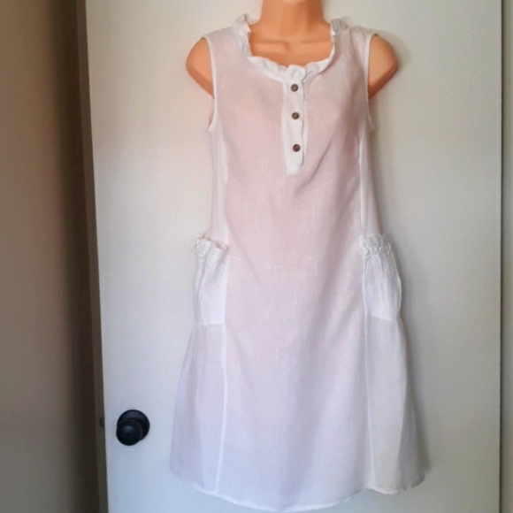 Made In Italy - 100% Linen Casual Summer Dress - Picture 1 of 7